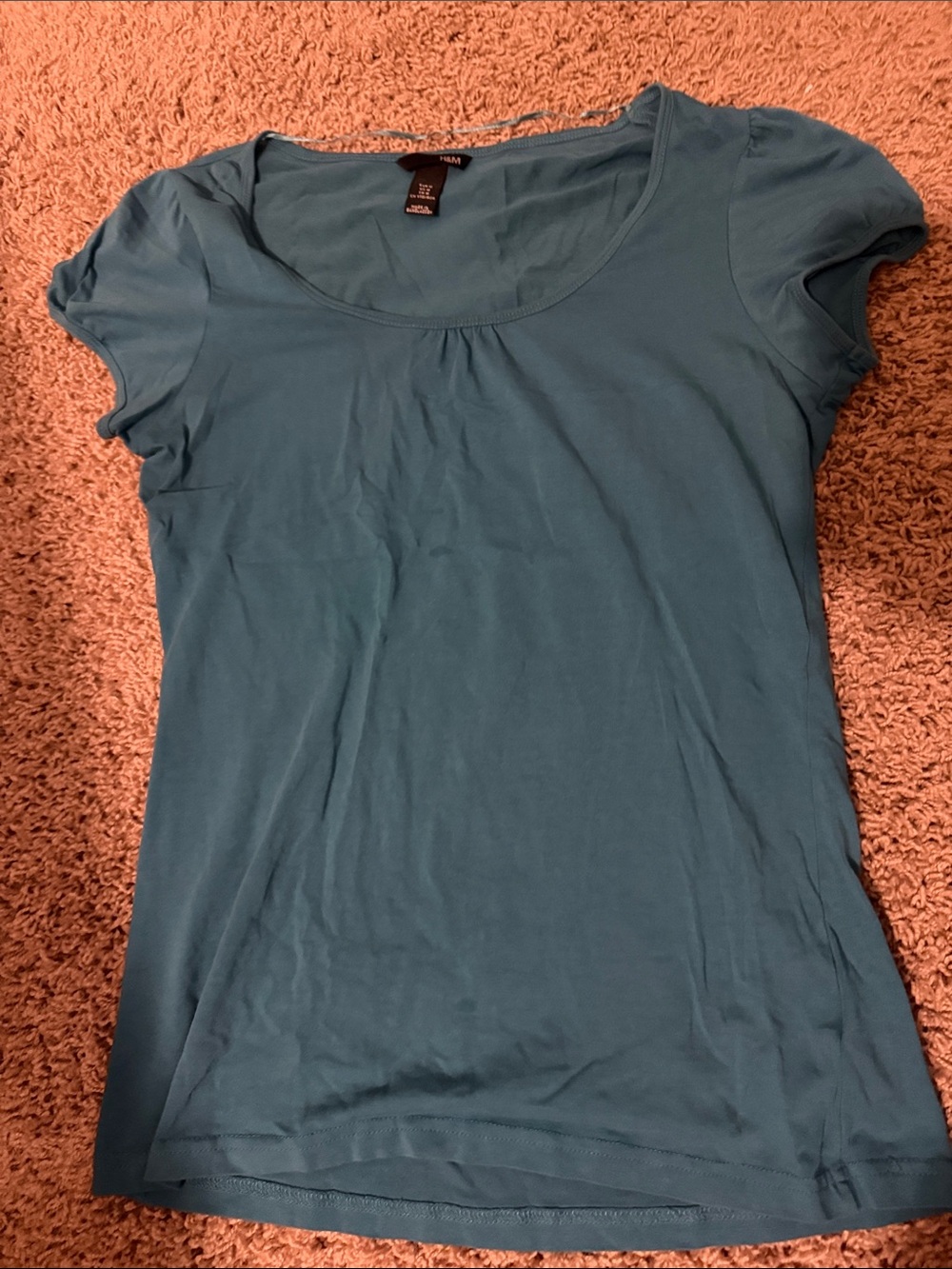 H&M Teal Short-Sleeve Scoop Neck Tee